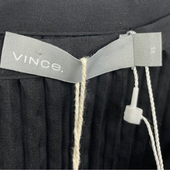 ** 𝅺NEW Vince Black Pleated Tie Front Maxi Skirt Size XS - Picture 4 of 6